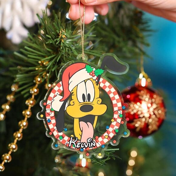 Personalized Pluto Dog Christmas Ornament | Custom Disney Tree Decor for Kids - Picture 1 of 1